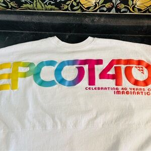 Epcot Disney 40 year celebration Spirit Jersey Sz L long sleeve tee read